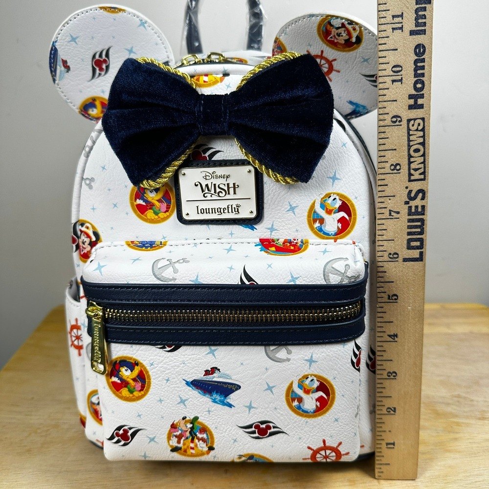 Loungefly Disney‎ Cruise Line Wish Mini Inaugural Sailing Mini Backpack Nautical - Picture 10 of 15